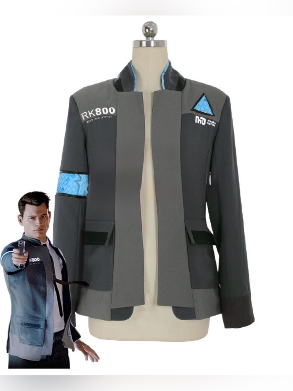 Authentic Detroit: Becoming Human-Connor Cosplay Jacket With Ring Circle Light